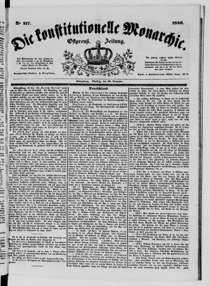 Die konstitutionelle Monarchie vom 26.11.1850