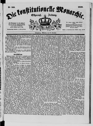 Die konstitutionelle Monarchie on Nov 27, 1850