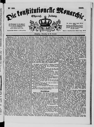 Die konstitutionelle Monarchie vom 28.11.1850