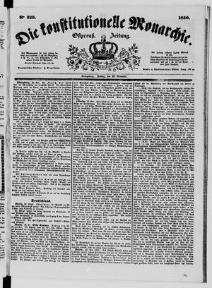 Die konstitutionelle Monarchie vom 29.11.1850