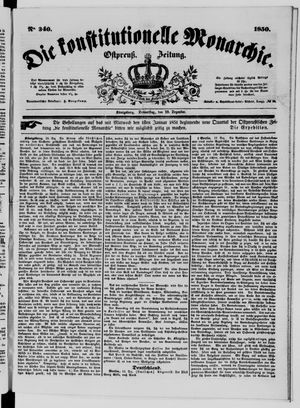 Die konstitutionelle Monarchie on Dec 19, 1850