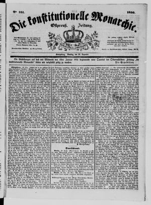 Die konstitutionelle Monarchie vom 31.12.1850