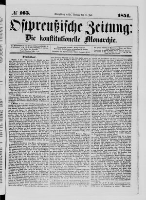 Ostpreußische Zeitung vom 11.07.1851