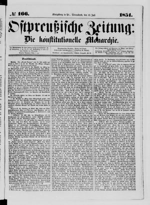 Ostpreußische Zeitung vom 12.07.1851