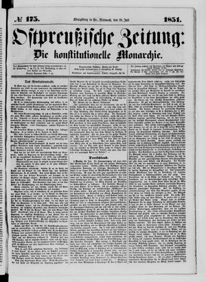 Ostpreußische Zeitung vom 23.07.1851