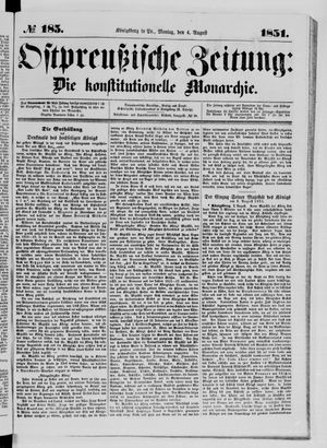 Ostpreußische Zeitung vom 04.08.1851