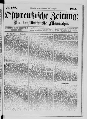 Ostpreußische Zeitung on Aug 7, 1851