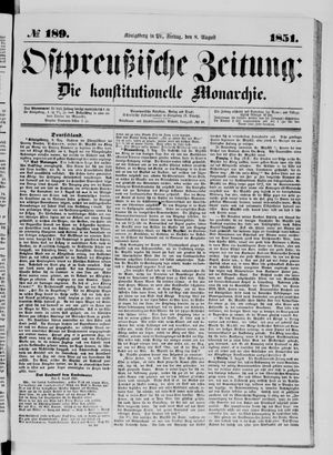 Ostpreußische Zeitung vom 08.08.1851
