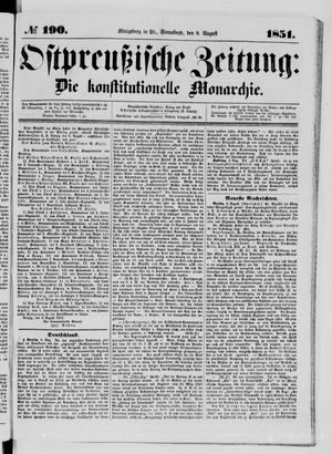Ostpreußische Zeitung on Aug 9, 1851