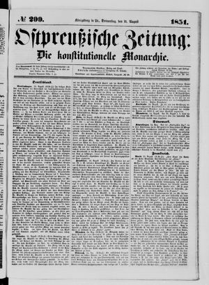Ostpreußische Zeitung vom 21.08.1851