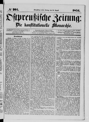 Ostpreußische Zeitung vom 22.08.1851