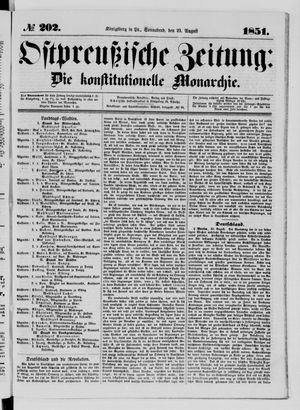 Ostpreußische Zeitung vom 23.08.1851
