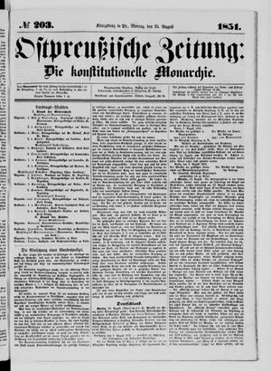 Ostpreußische Zeitung vom 25.08.1851