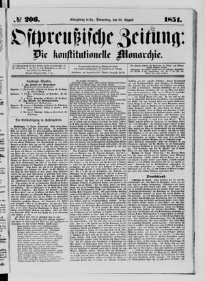 Ostpreußische Zeitung on Aug 28, 1851