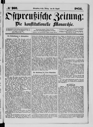 Ostpreußische Zeitung vom 29.08.1851