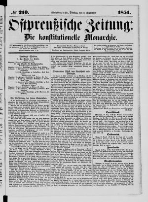 Ostpreußische Zeitung vom 02.09.1851