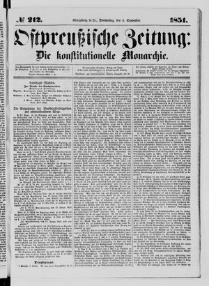 Ostpreußische Zeitung vom 04.09.1851