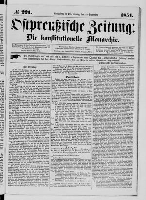 Ostpreußische Zeitung vom 15.09.1851