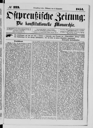 Ostpreußische Zeitung vom 17.09.1851