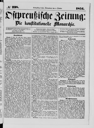 Ostpreußische Zeitung on Oct 4, 1851