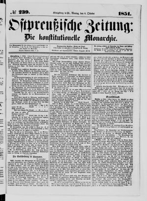 Ostpreußische Zeitung vom 06.10.1851