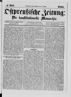 Ostpreußische Zeitung vom 08.10.1851