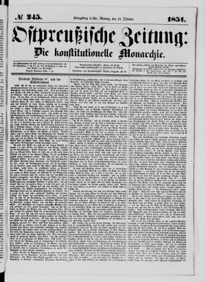 Ostpreußische Zeitung on Oct 13, 1851