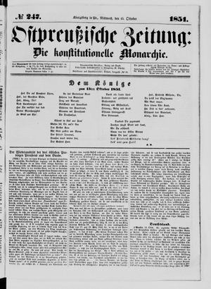 Ostpreußische Zeitung on Oct 15, 1851