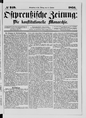 Ostpreußische Zeitung vom 17.10.1851
