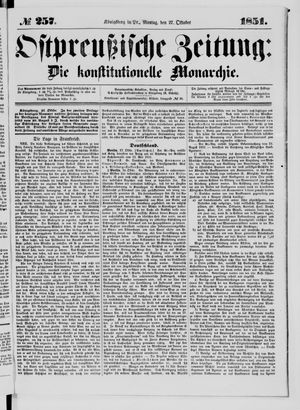 Ostpreußische Zeitung on Oct 27, 1851