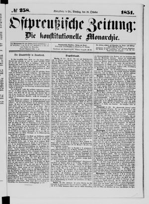 Ostpreußische Zeitung vom 28.10.1851