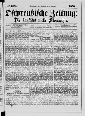 Ostpreußische Zeitung on Oct 29, 1851