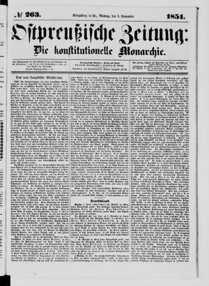 Ostpreußische Zeitung vom 03.11.1851