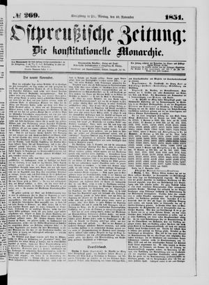 Ostpreußische Zeitung vom 10.11.1851