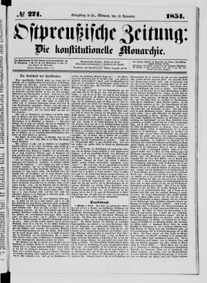 Ostpreußische Zeitung vom 12.11.1851