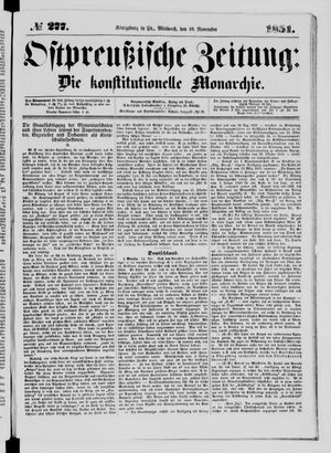 Ostpreußische Zeitung vom 19.11.1851
