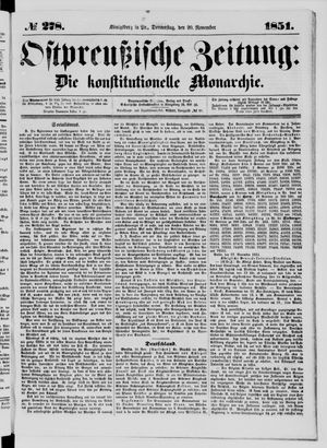 Ostpreußische Zeitung vom 20.11.1851