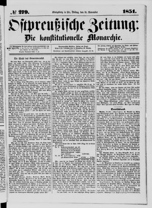 Ostpreußische Zeitung vom 21.11.1851