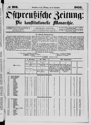 Ostpreußische Zeitung on Nov 25, 1851