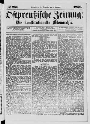Ostpreußische Zeitung on Nov 27, 1851