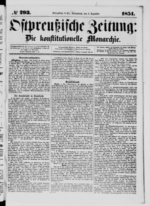Ostpreußische Zeitung vom 06.12.1851