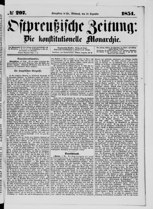Ostpreußische Zeitung vom 10.12.1851