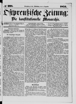 Ostpreußische Zeitung vom 11.12.1851