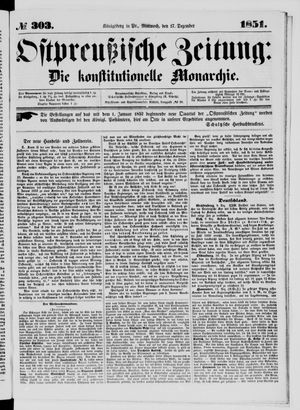 Ostpreußische Zeitung on Dec 17, 1851