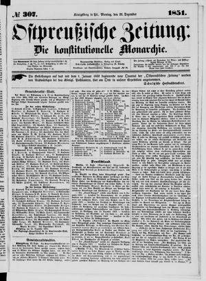 Ostpreußische Zeitung vom 22.12.1851