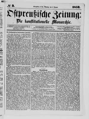 Ostpreußische Zeitung vom 05.01.1852