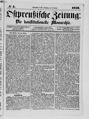 Ostpreußische Zeitung vom 06.01.1852