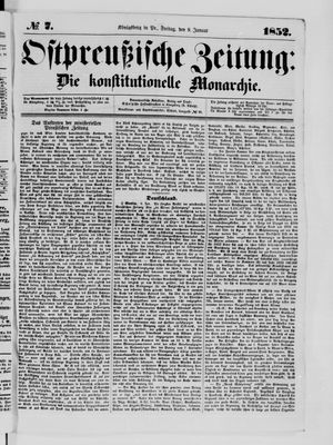 Ostpreußische Zeitung vom 09.01.1852