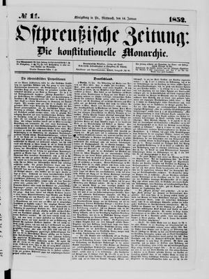 Ostpreußische Zeitung on Jan 14, 1852