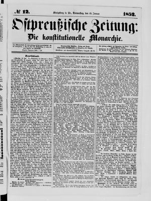 Ostpreußische Zeitung vom 15.01.1852